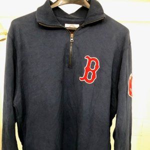 MENS 47 BRAND MLB BOSTON REDSOX HALF ZIP SWEATER